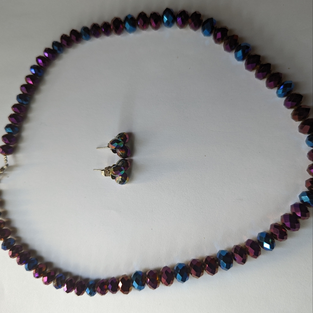 Beaded Necklace with Earrings